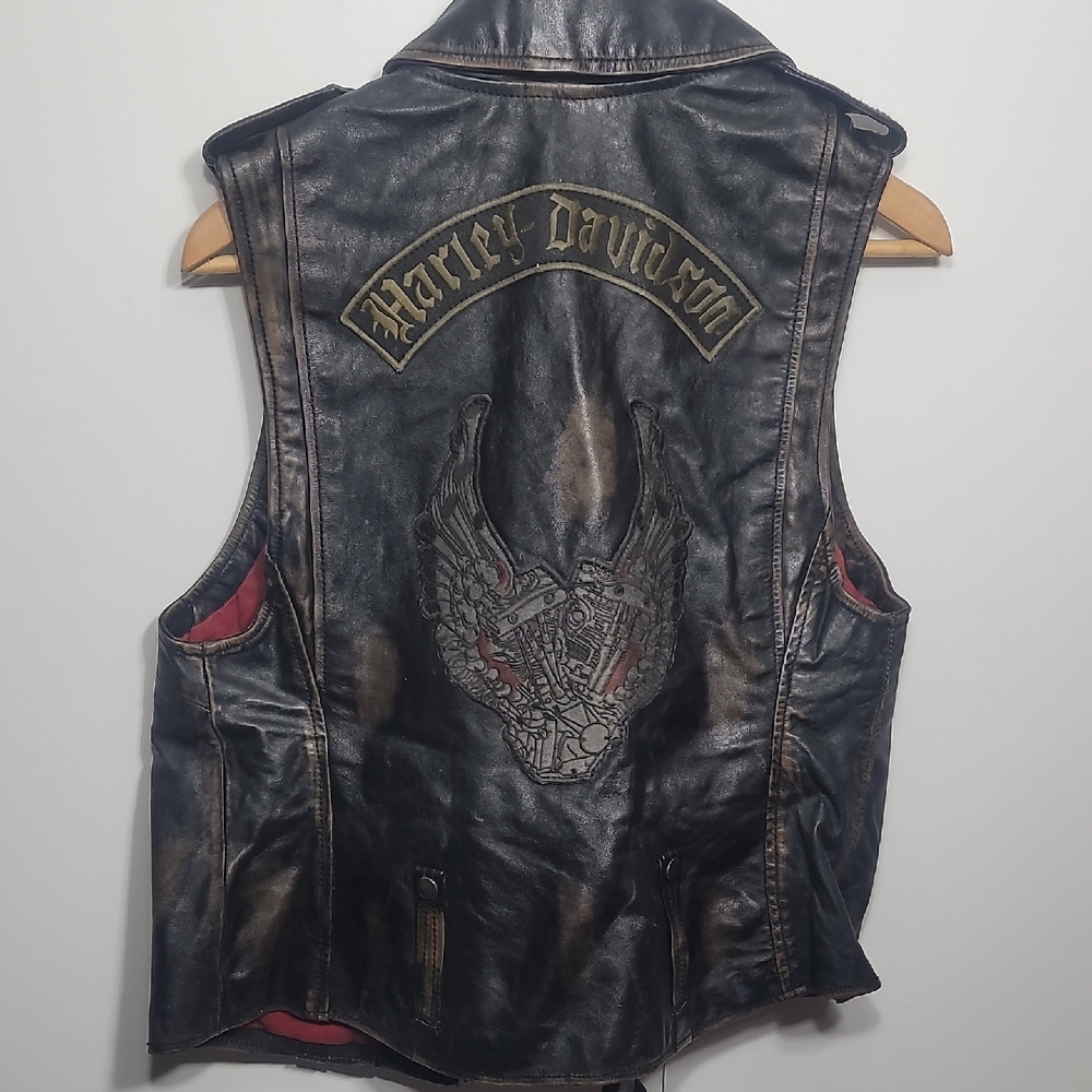 Harley Davidson Black Leather Vest